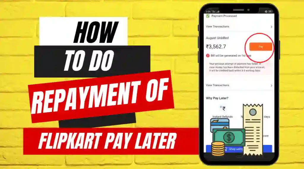 how to do repayment of flipkart pay later in hindi